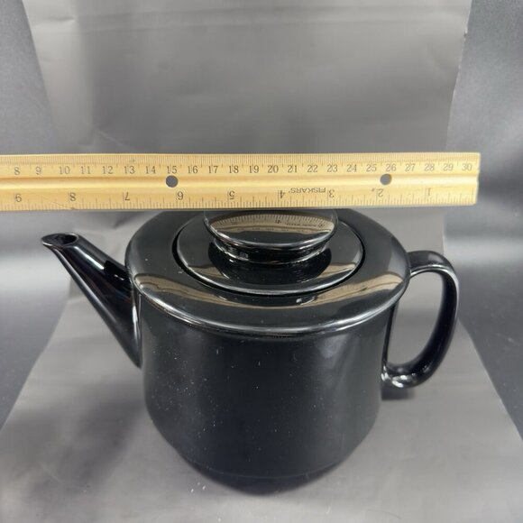 Vintage Copco Sam Lebowitz Design Black Ceramic Teapot Carafe Made In Korea VTG - Picture 4 of 10